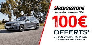 BRIDGESTONE | Jusqu'à 100€ offerts* 
