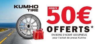 KUMHO| Jusqu'à 50€ offerts*